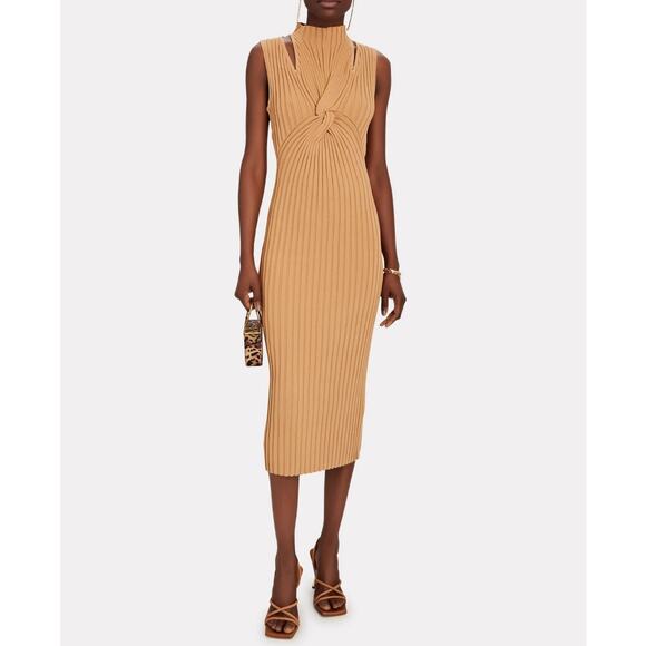 Acler Dresses & Skirts - Acler Collins Twisted Rib Cutout Midi Dress Size 6